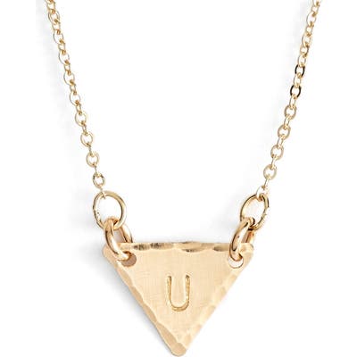 Nashelle 14K-Gold Fill Initial Triangle Necklace