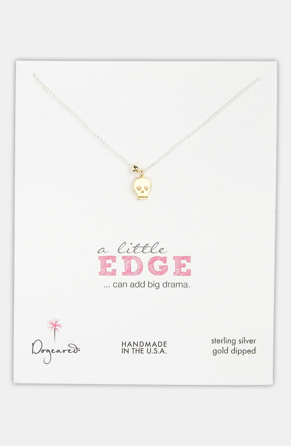 Dogeared 'A Little Edge' Skull Pendant Necklace Nordstrom