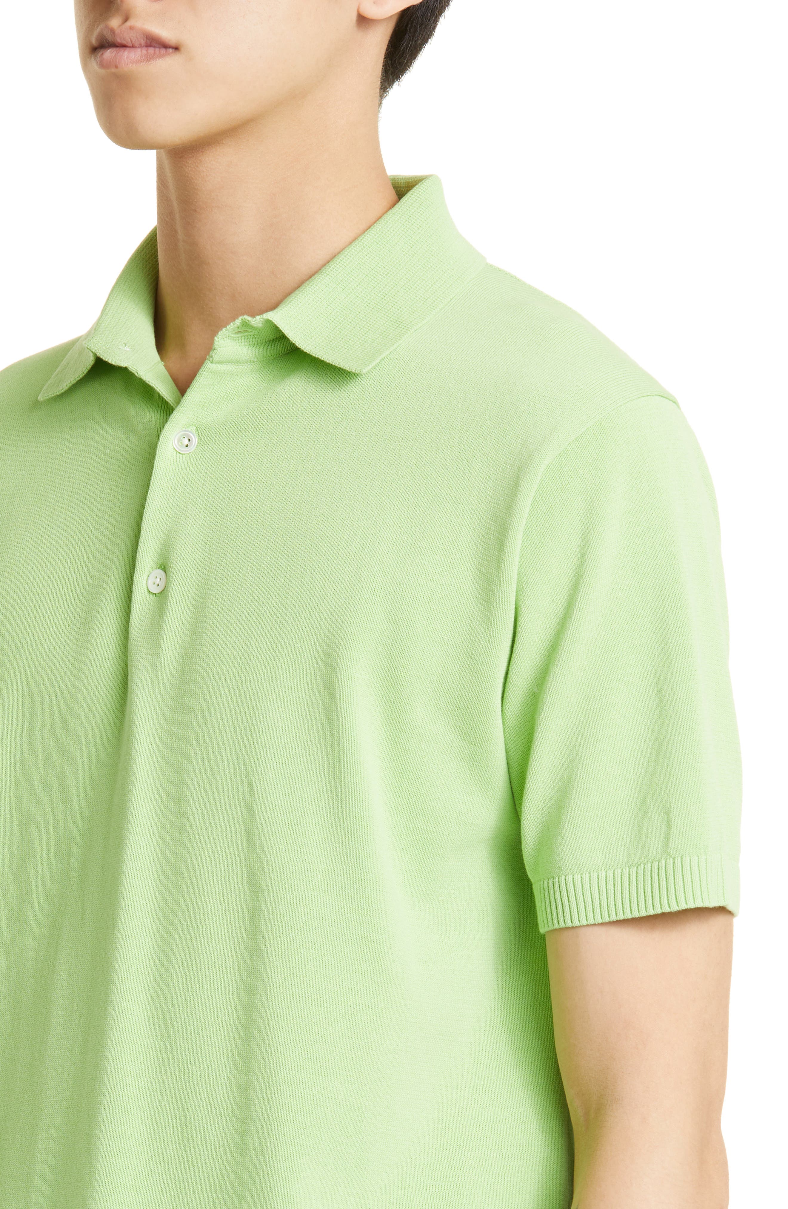 BEAMS Short Sleeve Fine Gauge Cotton Polo Sweater Nordstrom