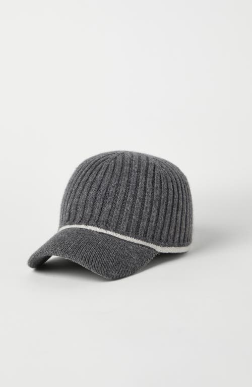 Shop Brunello Cucinelli Baseball Cap With Monili In Lead