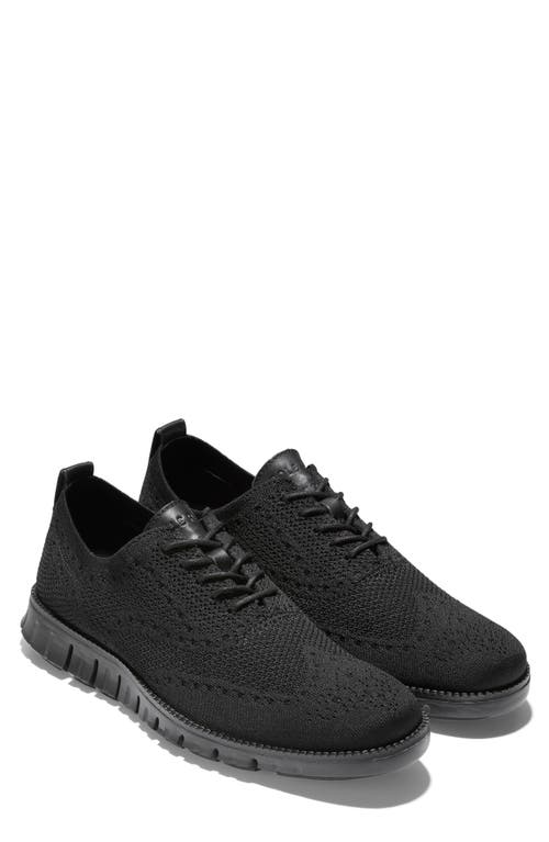 Cole Haan ZeroGrand Stitchlite Wing Oxford in Black/Black at Nordstrom, Size 7.5