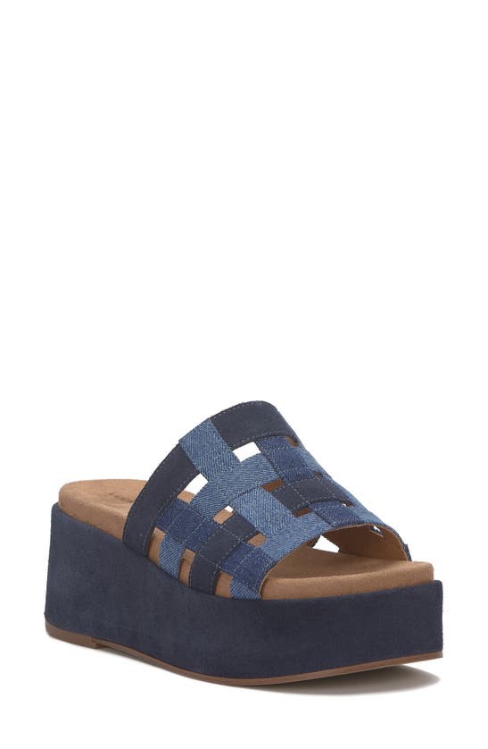 Shop Lucky Brand Ulrich Platform Sandal In Medium Dark Denim