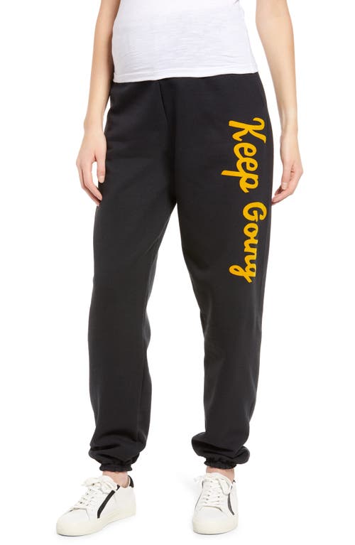 Bun Maternity Keep Going High Waist Maternity Sweatpants in Black at Nordstrom,  X-Large