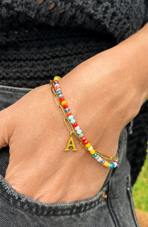 Adornia Initial Layered Bracelet In Multi-a