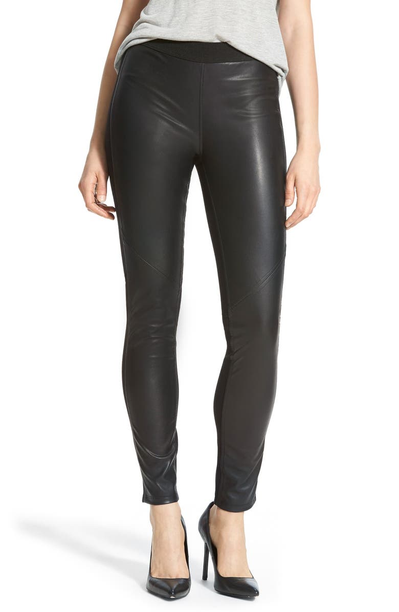 Sam Edelman 'Odessa' Faux Leather Ponte Knit Leggings | Nordstrom