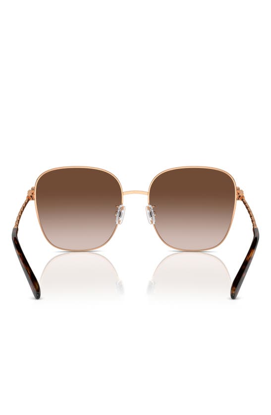 Shop Tory Burch 57mm Gradient Square Sunglasses In Rose Gold