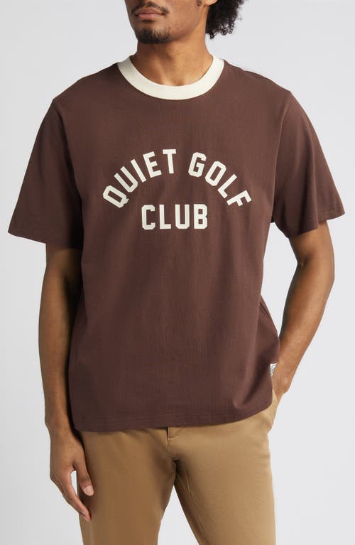 Club Cotton Graphic Ringer T-Shirt in Brown