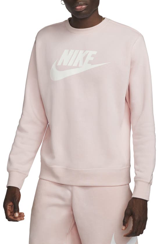 Nike Fleece Graphic Pullover Sweatshirt In Pink Foam