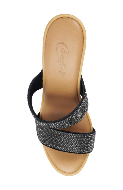Shop Candies Candie's Genesys Platform Slide Sandal In Black Sequin