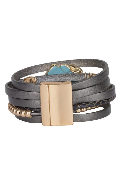 Shop Saachi Playa Beaded Wrap Bracelet In Grey