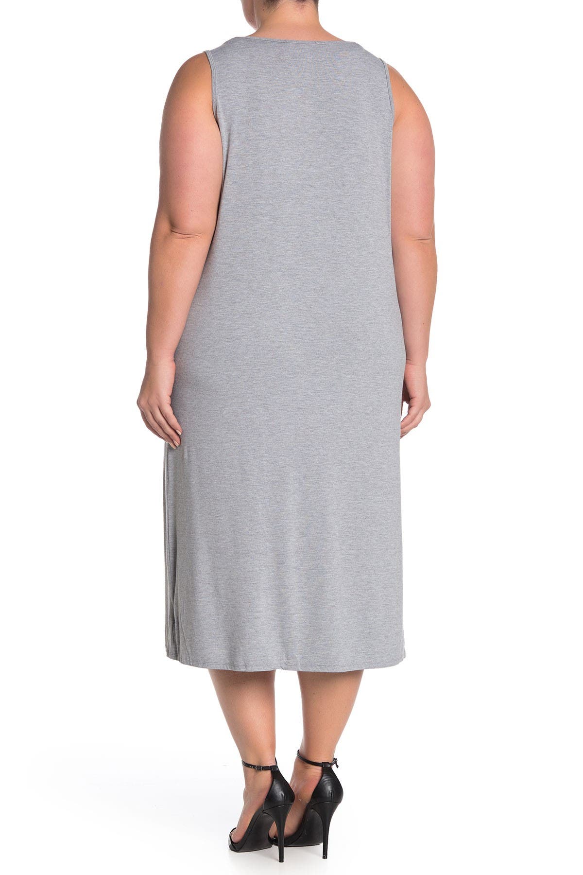 Philosophy Apparel Scoop Neck Midi Knit Tank Dress In Open Grey17