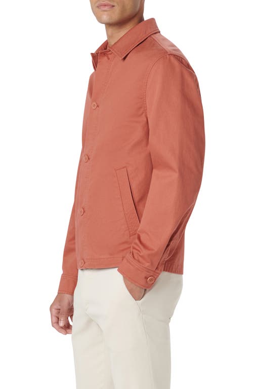 Shop Bugatchi Button-up Twill Jacket In Sienna