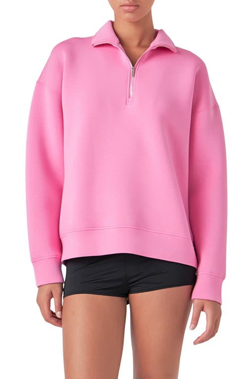 Scuba Quarter Zip Pullover in Pink