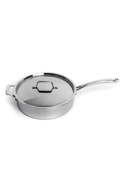 Professional Stainless Steel 10/18 Tri-Ply 5.2 Qt Saute Pan and SS Lid, 11"