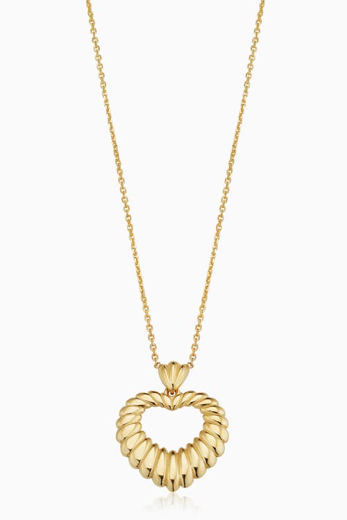 Shop Oradina 14k Yellow Gold Retro Heart Pendant Necklace