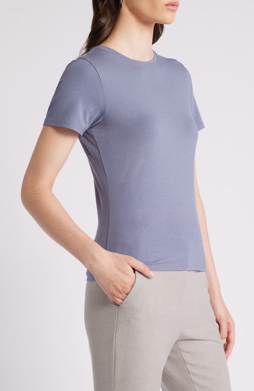 Shop Nordstrom Pima Cotton Blend Crewneck T-shirt In Grey Folkstone