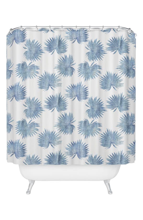 Shop Deny Designs Sun Palm Chambray Shower Curtain In Blue