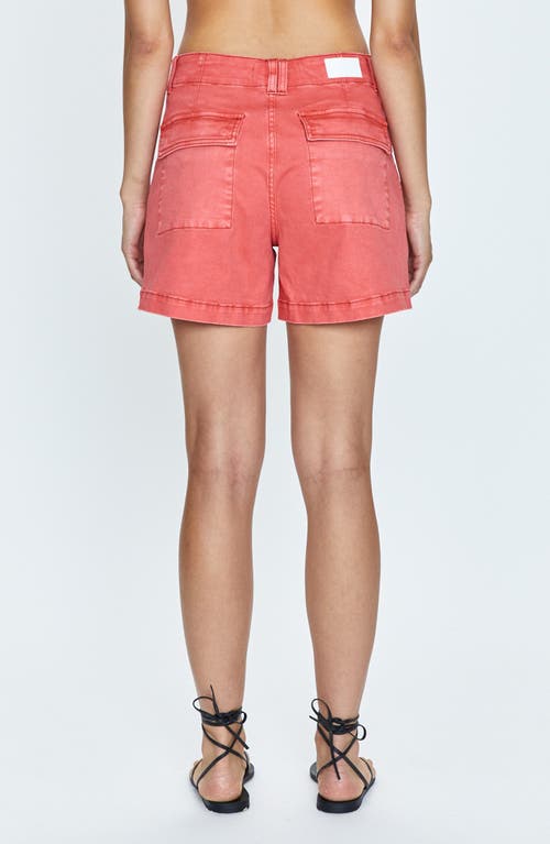 Shop Pistola Marissa High Waist Utility Shorts In Cherry