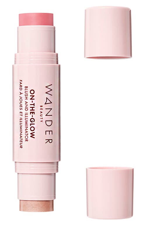 Wander Beauty On-the-glow Blush & Illuminator Petal Pink/nude 0.4 Oz, 12g In Petal Pink/nude Glow