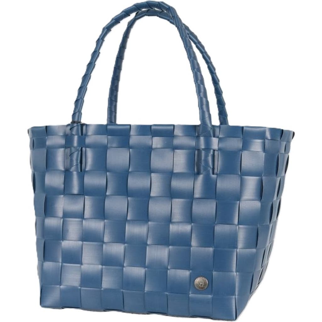 Shop Handed By Paris Recycled Plastic Tote Bag In Ocean Blue