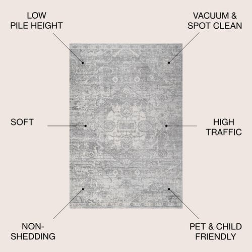 Jonathan Y Modern Persian Vintage Medallion Area Rug In Gray