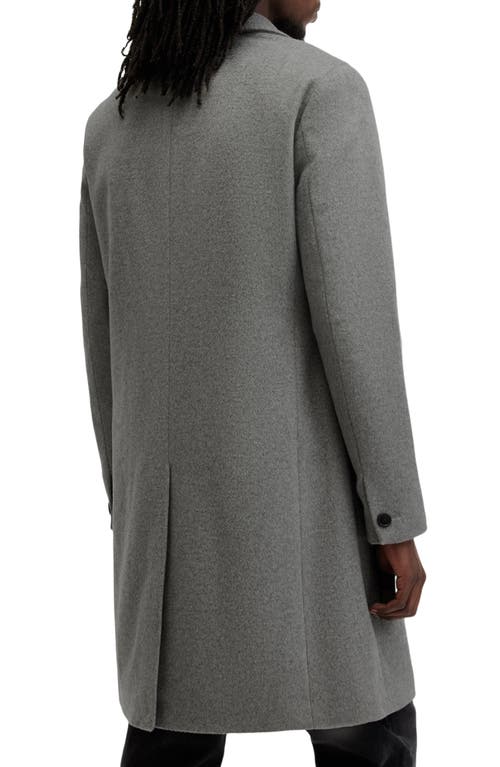 Shop Allsaints Hal Longline Coat In Light Grey Marl