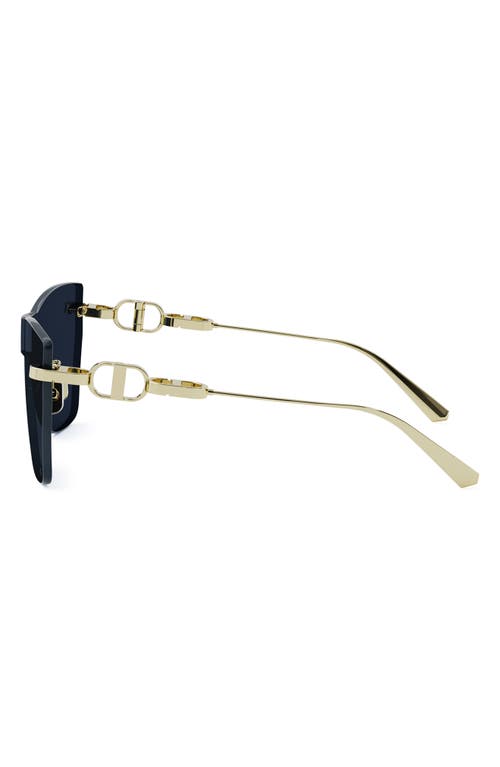 Shop Dior Cd Chain M3u 143mm Rimless Butterfly Sunglasses In Shiny Gold Dh/blue