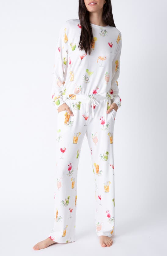 Shop Pj Salvage Sipping On Sunshine Jersey Pajamas In Ivory