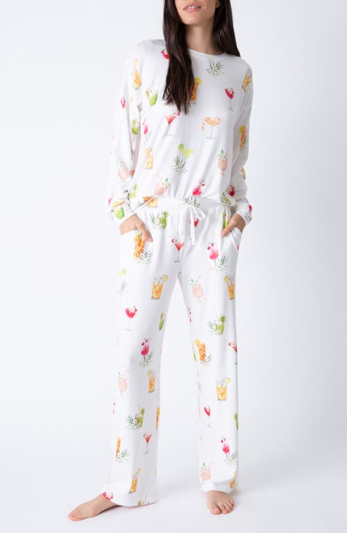 PJ Salvage Sipping on Sunshine Jersey Pajamas Ivory at Nordstrom,