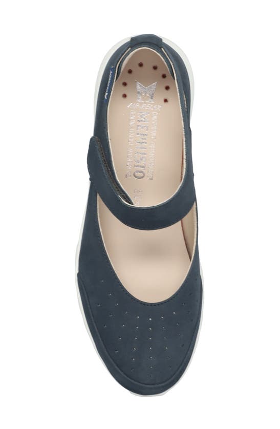 Shop Mephisto Marsia Mary Jane Flat In Jeans Blue Bucksoft