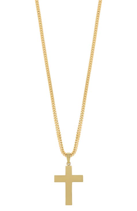 Men's 14K Gold Cross Pendant Necklace (Nordstrom Exclusive)