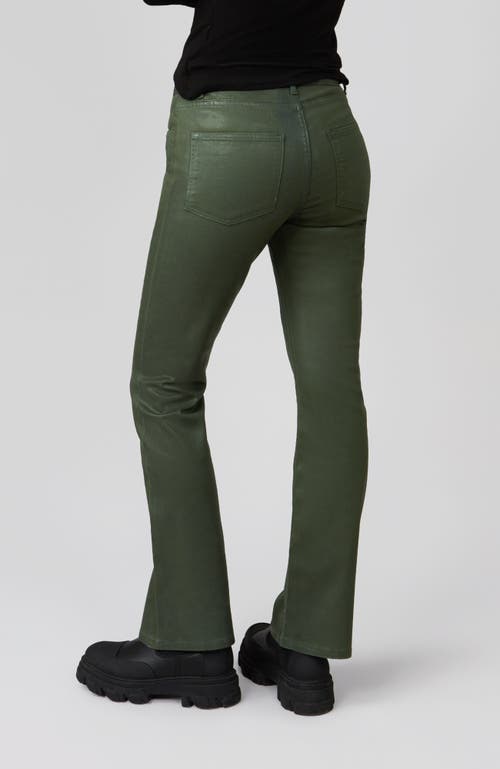 Lola Jeans Billie High Rise Bootcut Jeans In Coated Dark Olive