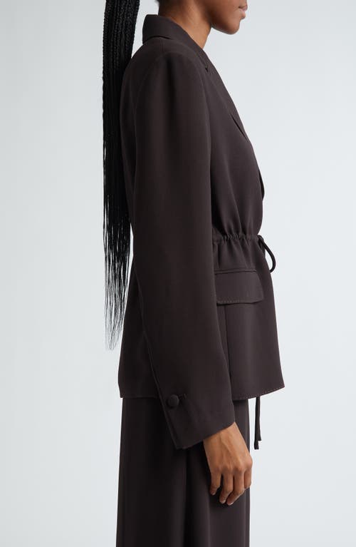 ST JOHN ST. JOHN COLLECTION FLUID SATIN BACK CREPE DRAWSTRING BLAZER