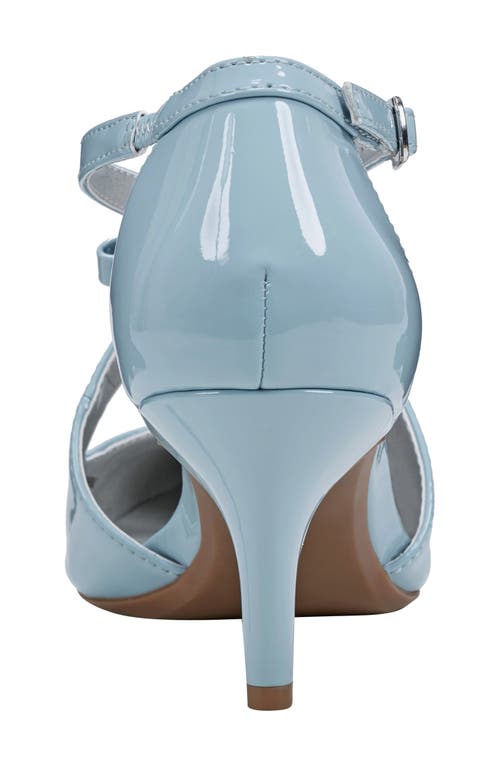 Shop Bandolino Zeffer Kitten Heel Pump In Light Blue Shiny