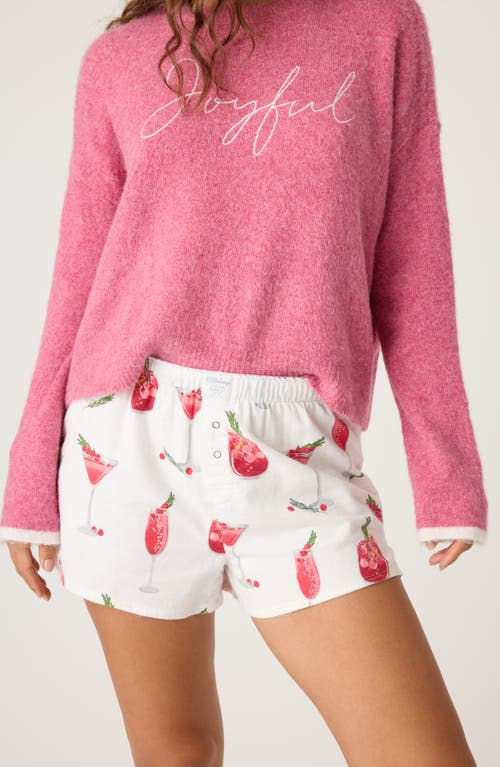 PJ SALVAGE PJ SALVAGE COTTON FLANNEL PAJAMA SHORTS