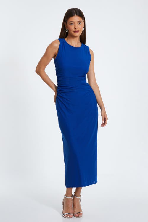 Quiz Ity Ruched Midaxi Dress In Blue