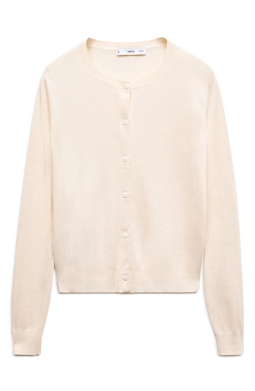 Mango Button-up Cardigan In Ecru