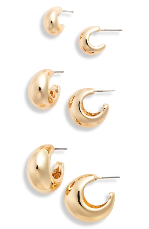 Shop Nordstrom Set Of 3 Wide Hoop Earrings In Gold