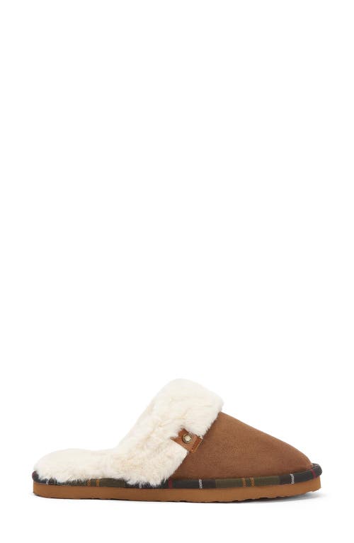 Shop Barbour Claudia Faux Fur Lined Scuff Slipper In Camel Brown