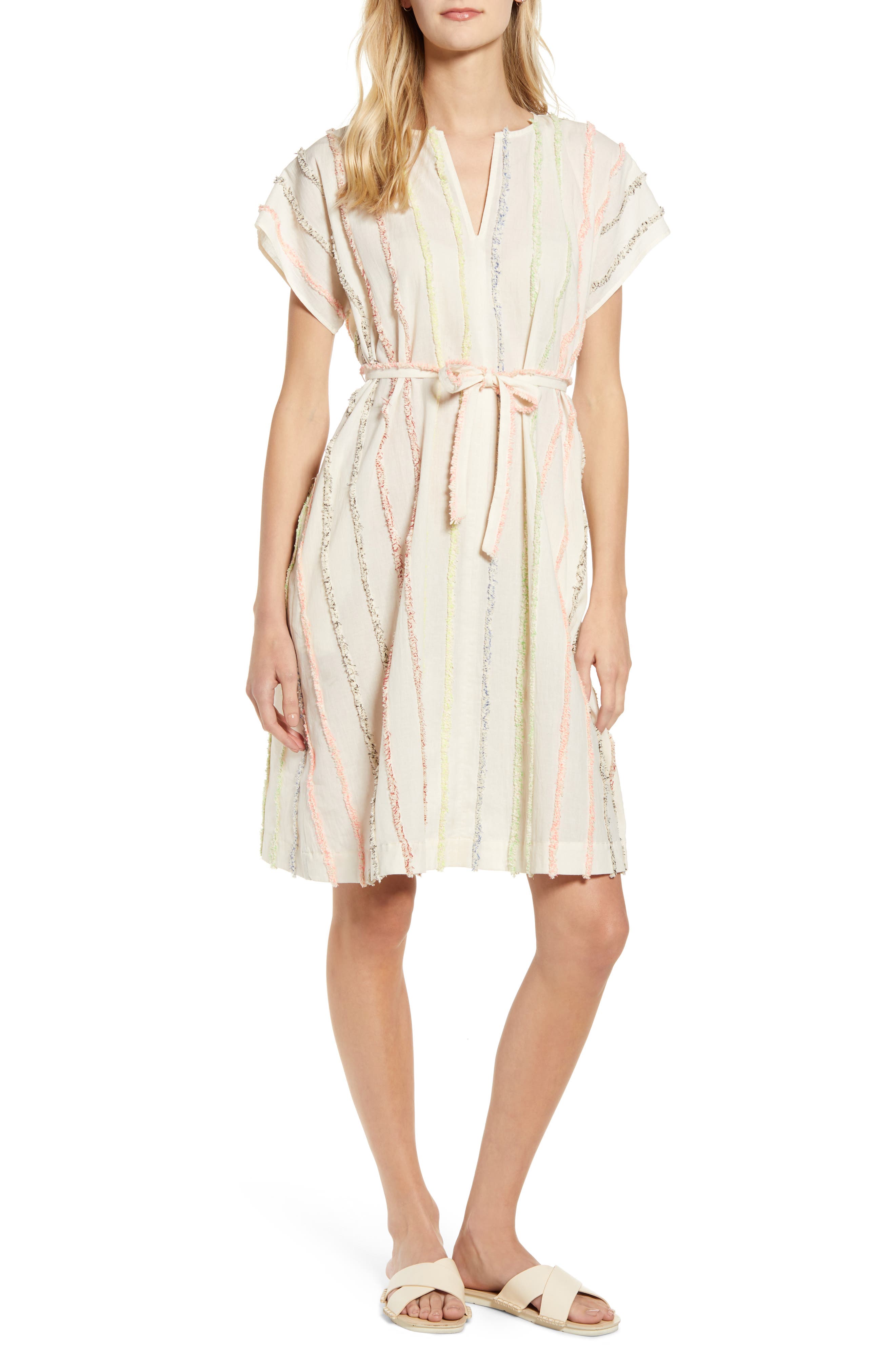 Lou & Grey Fringe Swing Dress, White