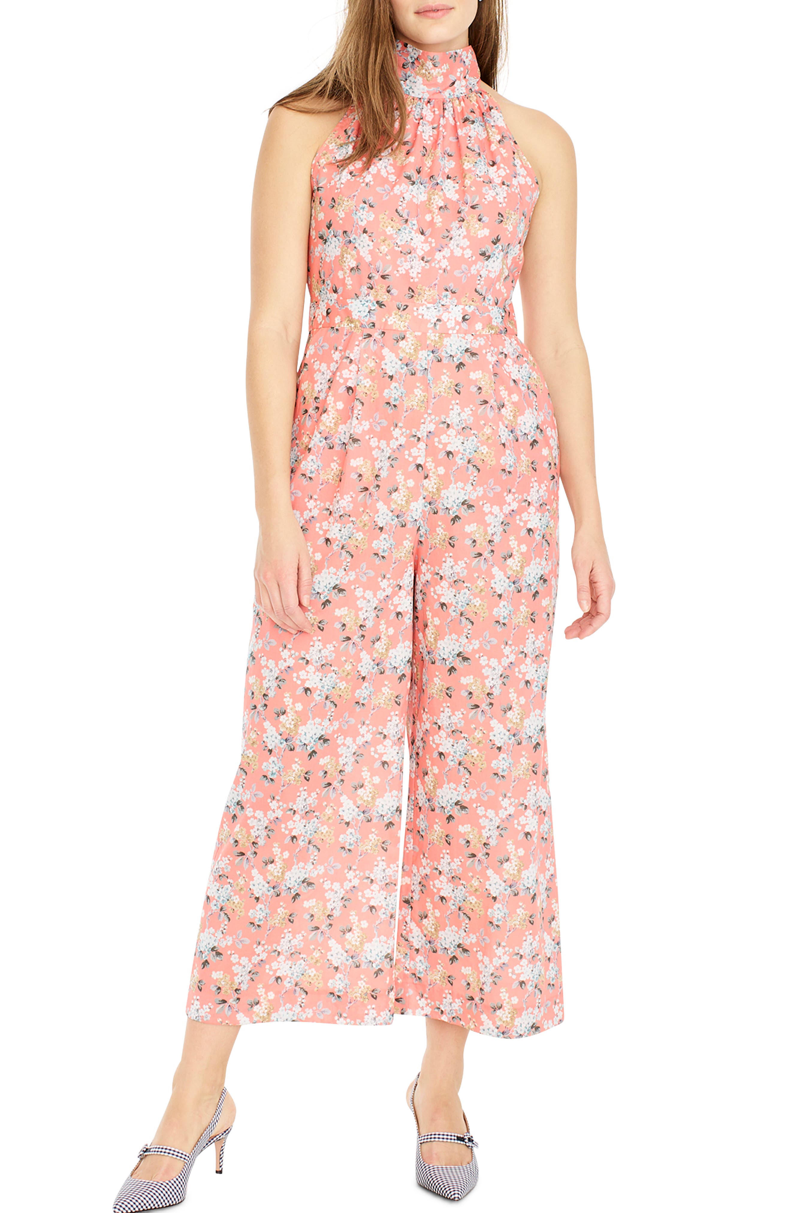 high neck floral jumpsuit