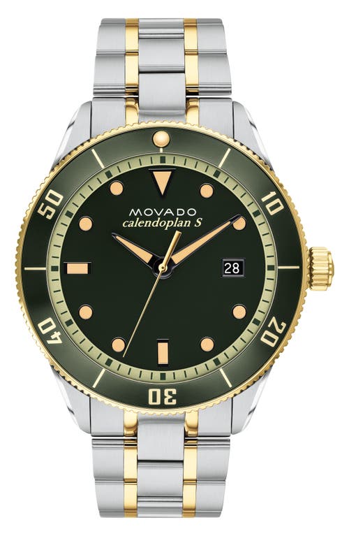 Shop Movado Heritage Bracelet Watch, 43mm In Gold/green/silver