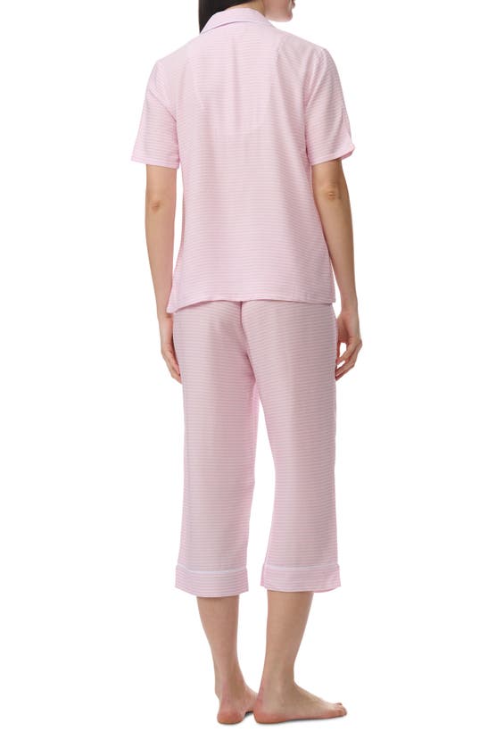 Shop Splendid Notch Collar Pajamas In Pink Feeder Stripe