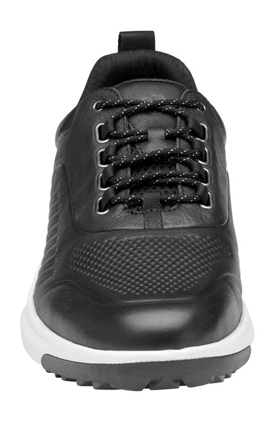 Shop Johnston & Murphy Amherst Gl1 Luxe Hybrid Waterproof Golf Sneaker In Black Waterproof Full Grain