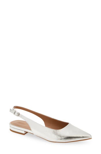 Nordstrom Rack Baldwyn Slingback Flat In Silver Metallic