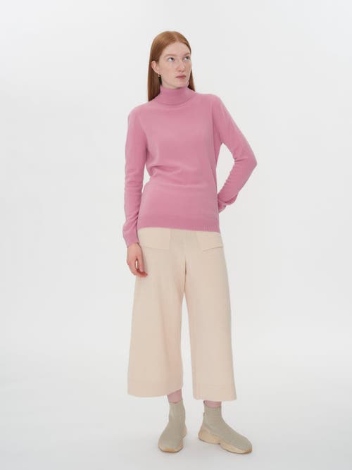 Shop Gobi Cashmere Classic Turtle Neck In Orchid Smoke