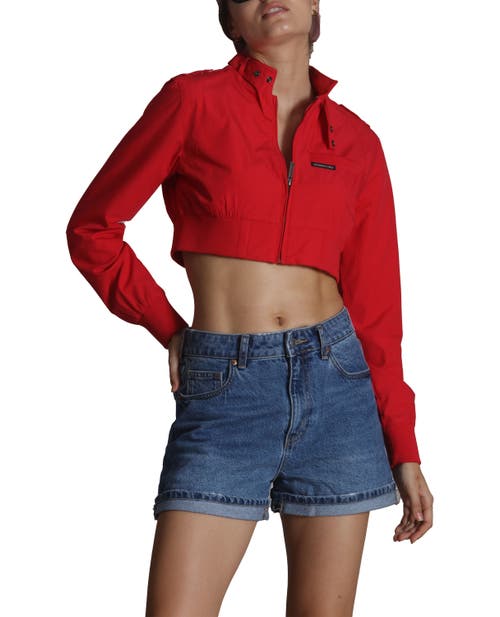 Members Only Mini Cropped Racer Jacket In Red