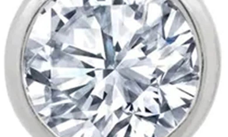 Crislu Bezel Cubic Zirconia Stud Earrings In Silver