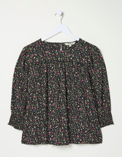 Shop Fatface Plus Size Shelley Ditsy Marks Blouse In Black