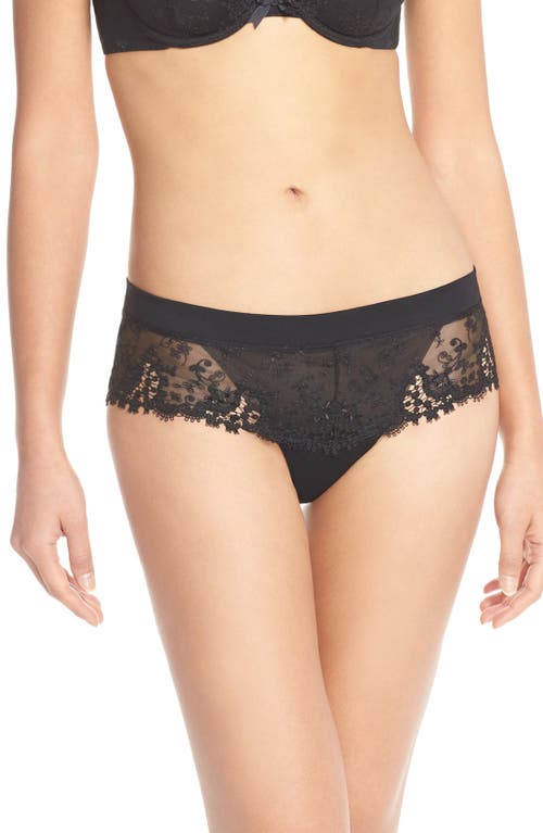 Simone Perele Wish Embroidered Boyshorts In Black